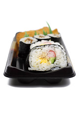 Image showing Japanese rolls sushi casserole