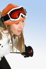 Image showing Downhill skier