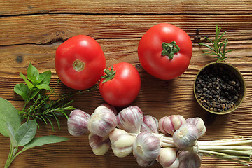 Image showing Garlic and tomatoes.