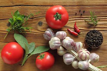 Image showing Garlic and tomatoes.