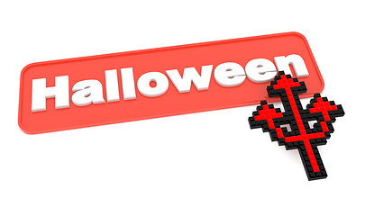 Image showing Halloween Button with Trident's Shaped Cursor.