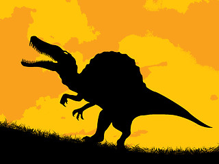 Image showing Dinosaur silhouette