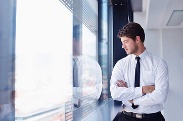 Image showing happy young business man at office