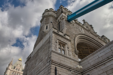 Image showing Tower Bridge Structure detail, London. The bridge is 244 m in le