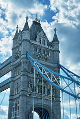 Image showing Tower Bridge Structure detail, London. The bridge is 244 m in le