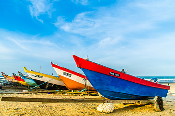 Image showing Boats Order in a beach
