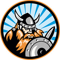 Image showing Viking Raider Barbarian Warrior Retro