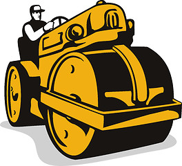 Image showing Vintage Road Roller  Retro 