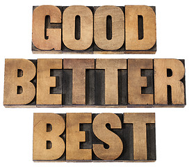 Image showing good, better, best in wood type