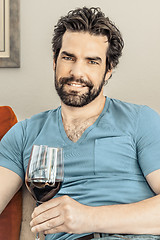 Image showing man with wine