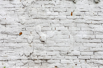 Image showing Vintage white background brickwall