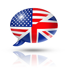 Image showing UK and USA flags speech bubble