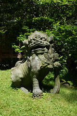 Image showing Japanese stone statue of a lion