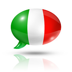 Image showing Italian flag speech bubble