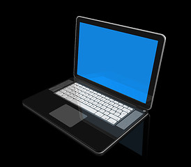 Image showing black Laptop computer isolated on black