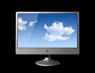 Image showing 3D Computer monitor isolated on black