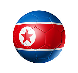 Image showing Soccer football ball with north Korea flag