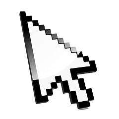 Image showing Pixel cursor black clean shiny icon.