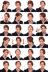 Image showing emotional collage of a businesswoman's faces