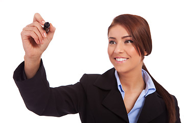 Image showing Business woman writing