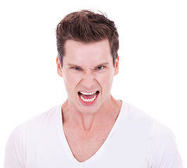 Image showing young man screaming 