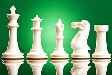 Image showing white chess pieces