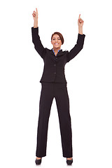 Image showing very happy business woman winning