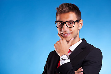 Image showing  Pensive young business man