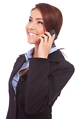 Image showing young business woman talking on mobile