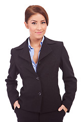 Image showing business woman with  hands in her pockets