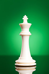 Image showing white king on green background