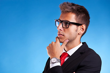 Image showing caucasian business man thinking 