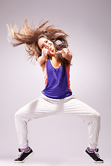 Image showing womand dancer pointing to you
