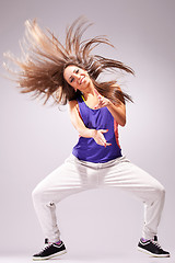 Image showing headbanging woman dancer