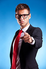 Image showing acusing young business man