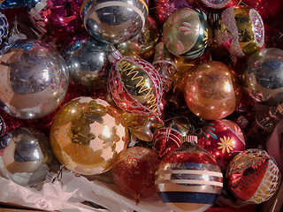 Image showing Antique glass Chrismas tree ornaments