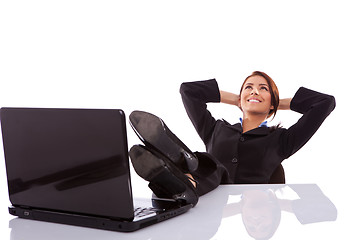 Image showing woman office worker day dreaming