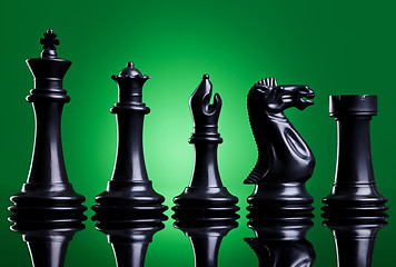 Image showing Black chess pieces