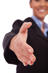 Image showing business woman ready for a handshake