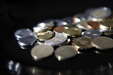 Image showing Coins on black