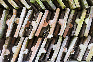 Image showing roof tiles in a row