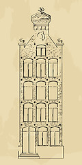 Image showing Dutch house sketch