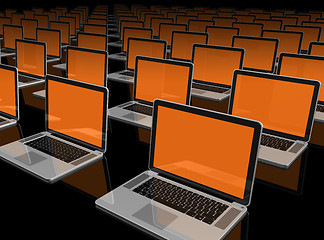 Image showing Laptop computers isolated on black