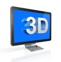 Image showing 3D television screen with 3D text