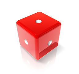 Image showing One red dice