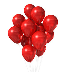 Image showing red balloons group isolated on white