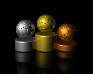 Image showing 3D soccer winners podium