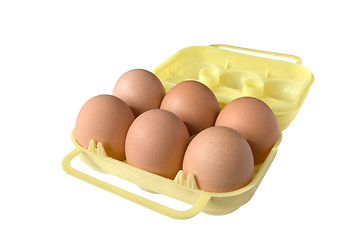 Image showing Yellow eggbox