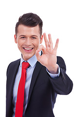 Image showing business man giving you OK sign