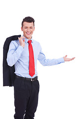 Image showing welcoming young business man